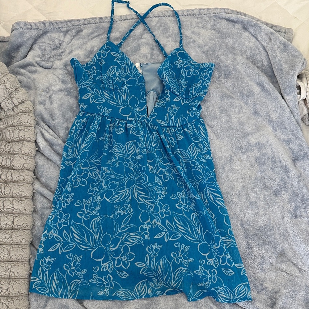 SHEIN Blue Floral Women's Dress
